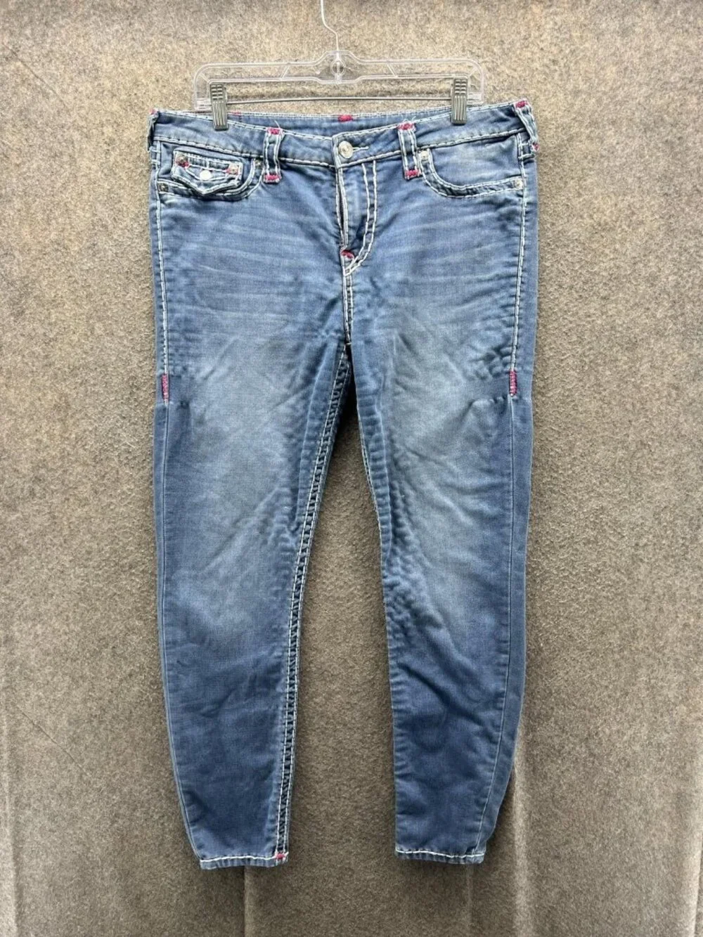 True Religion Super Skinny Jeans Mens 33 Blue Extra Slim Stretch Denim